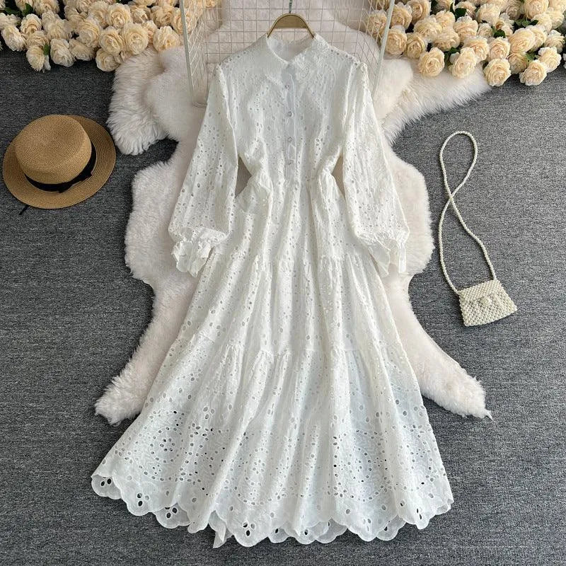 Levoire | Robe pour femmes avec découpe en dentelle et ouverture sur le devant Blanc