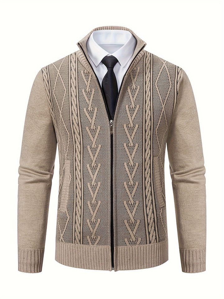 Levoire | Motif Géométrique Récolte De Vin Pour Hommes Sweatshirt Khaki