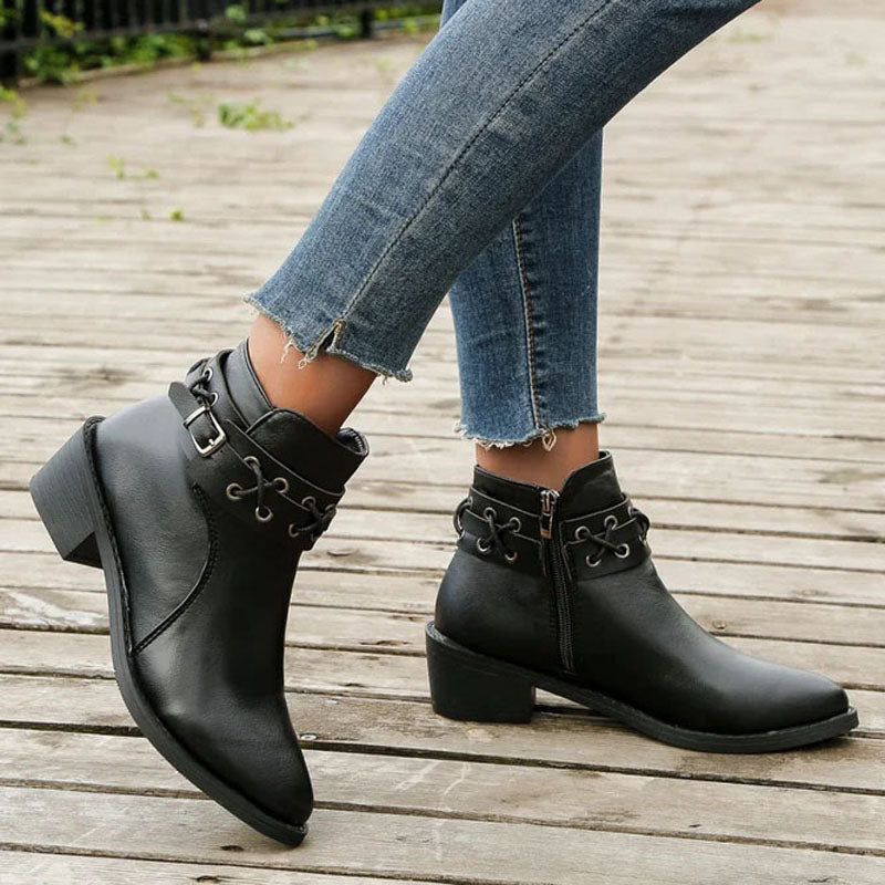 Levoire | Bottes De Vin À Tige Basse À Bout Rond Pour Femmes