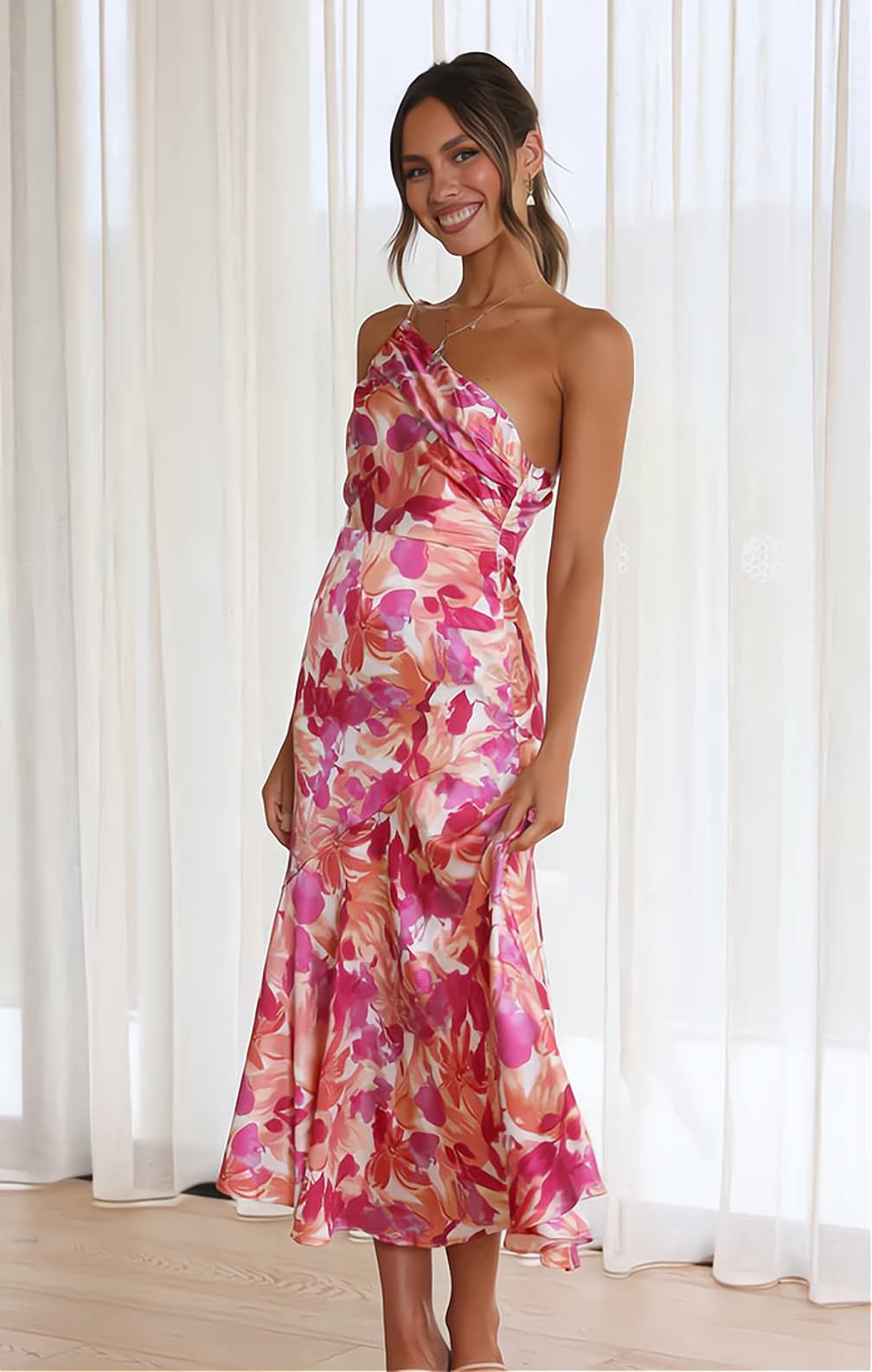 Levoire | Robe à fleurs avec bretelles spaghetti