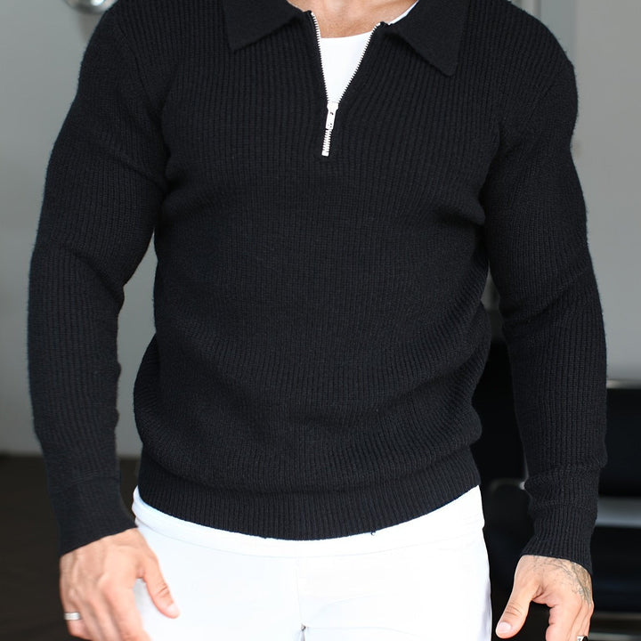 Levoire | Unicolore Tricoté Manteau Noir