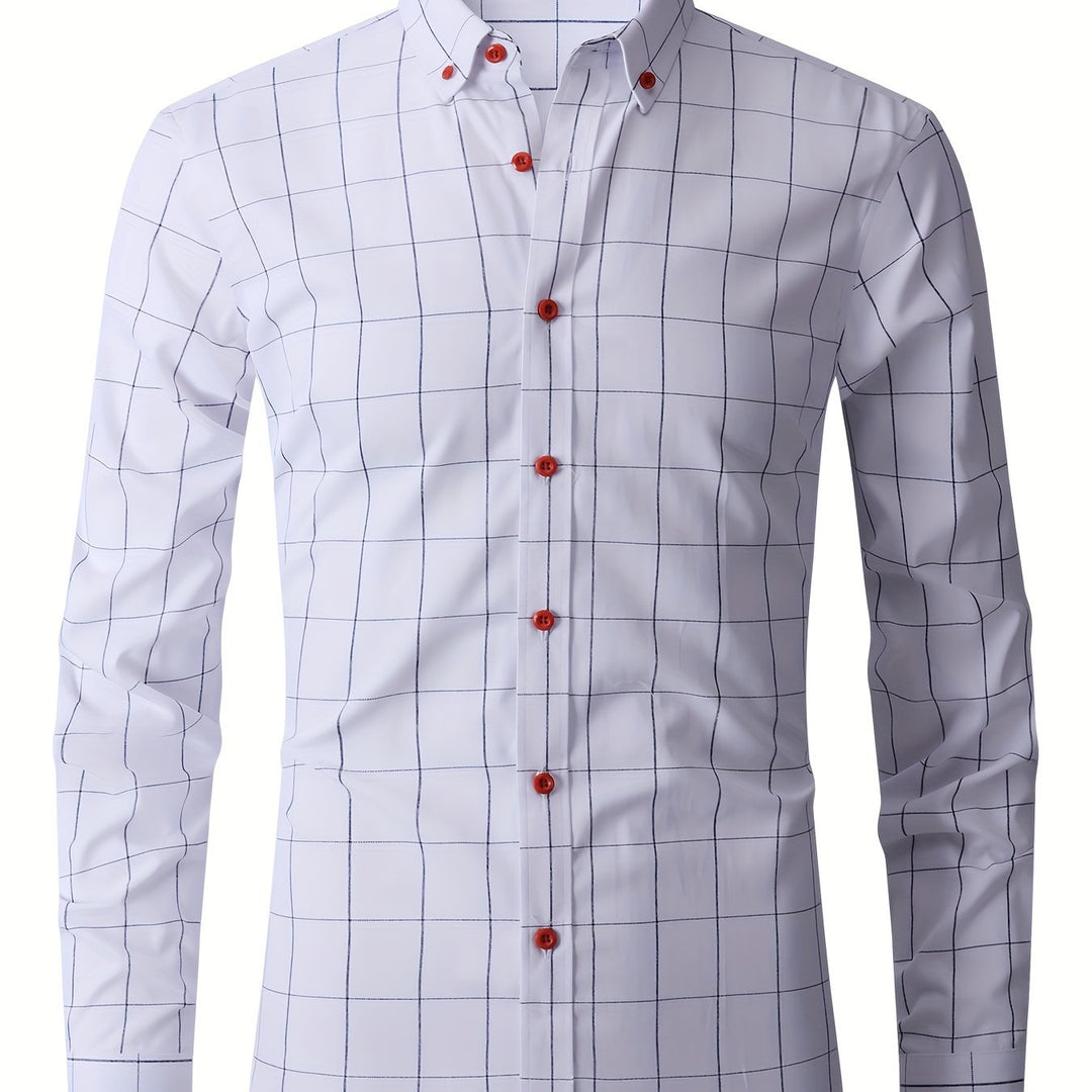 Levoire | Chemise D'Affaires À Carreaux À Manches Longues