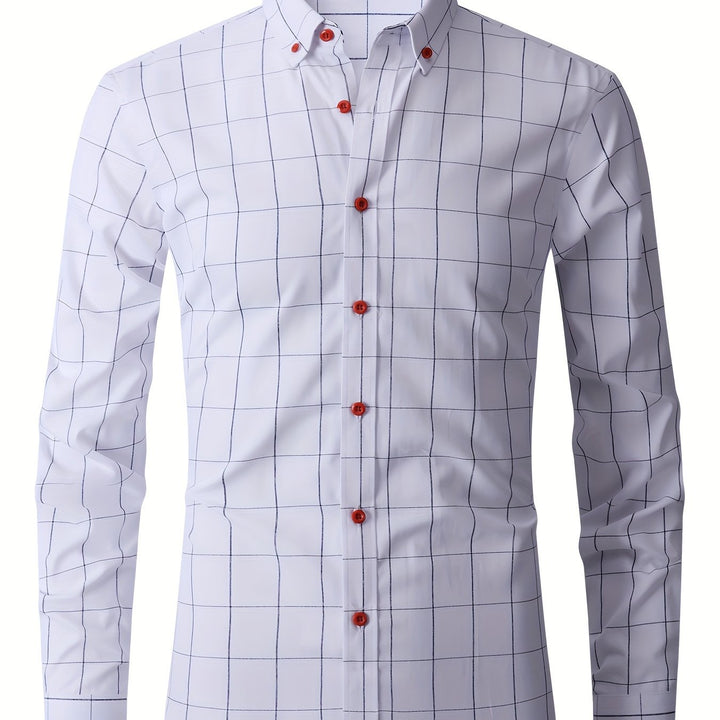 Levoire | Chemise D'Affaires À Carreaux À Manches Longues