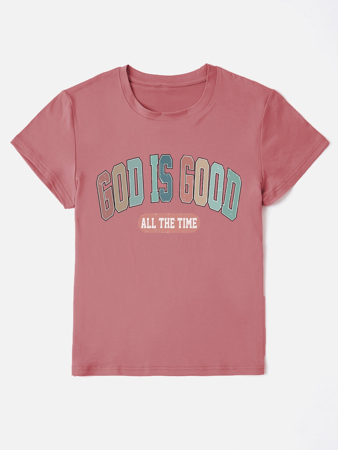 Levoire | GOTT EST SI TOUJOURS T-shirt à col rond Poussière Rose Clair