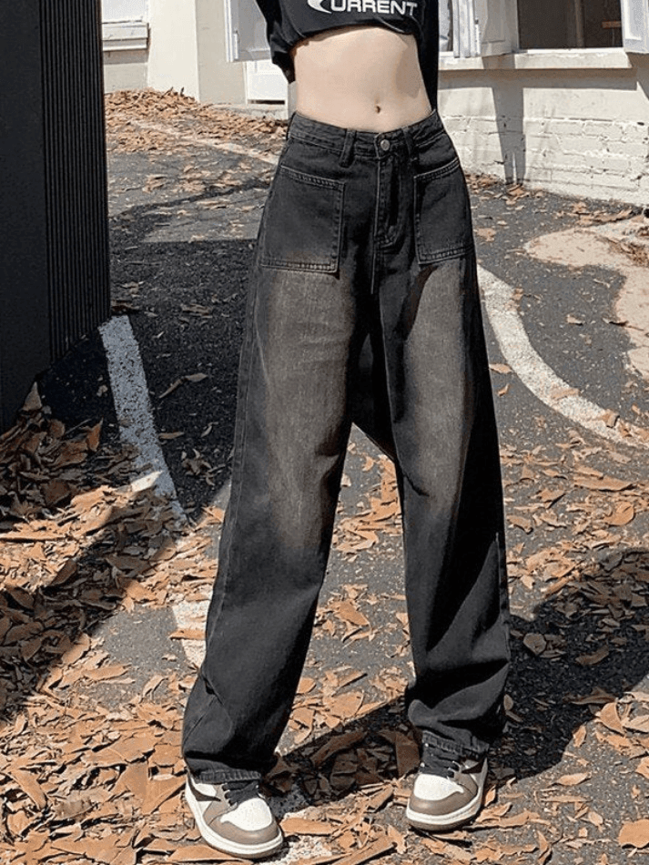 Levoire | Lavage Fané Vinyle Droit Cargo Jeans