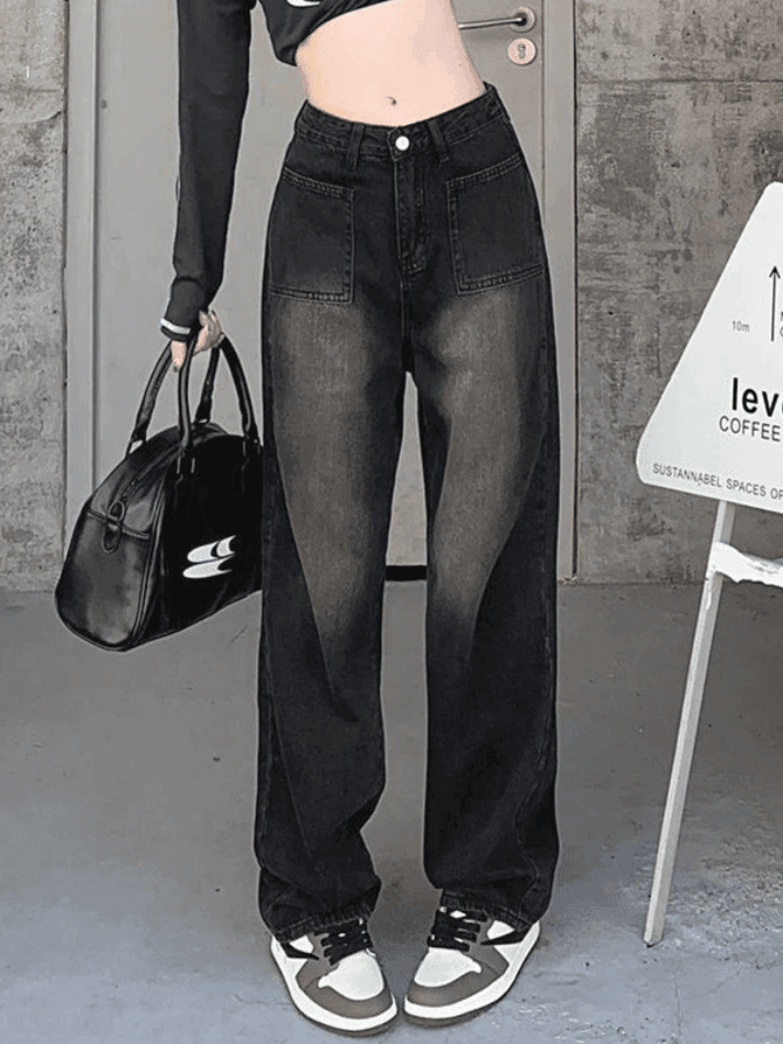 Levoire | Lavage Fané Vinyle Droit Cargo Jeans