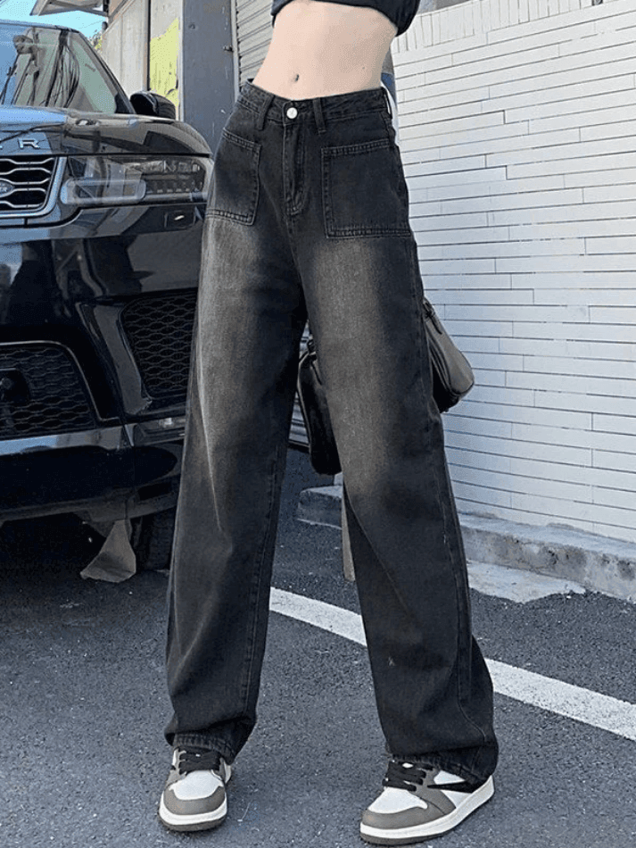 Levoire | Lavage Fané Vinyle Droit Cargo Jeans
