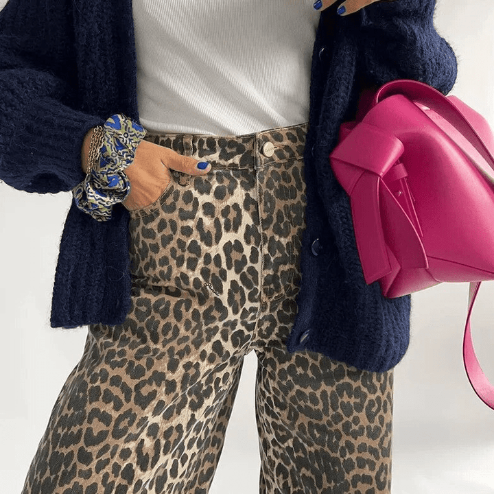 Levoire | Pantalon Femme Avec Imprimé Léopard Taille Élastique