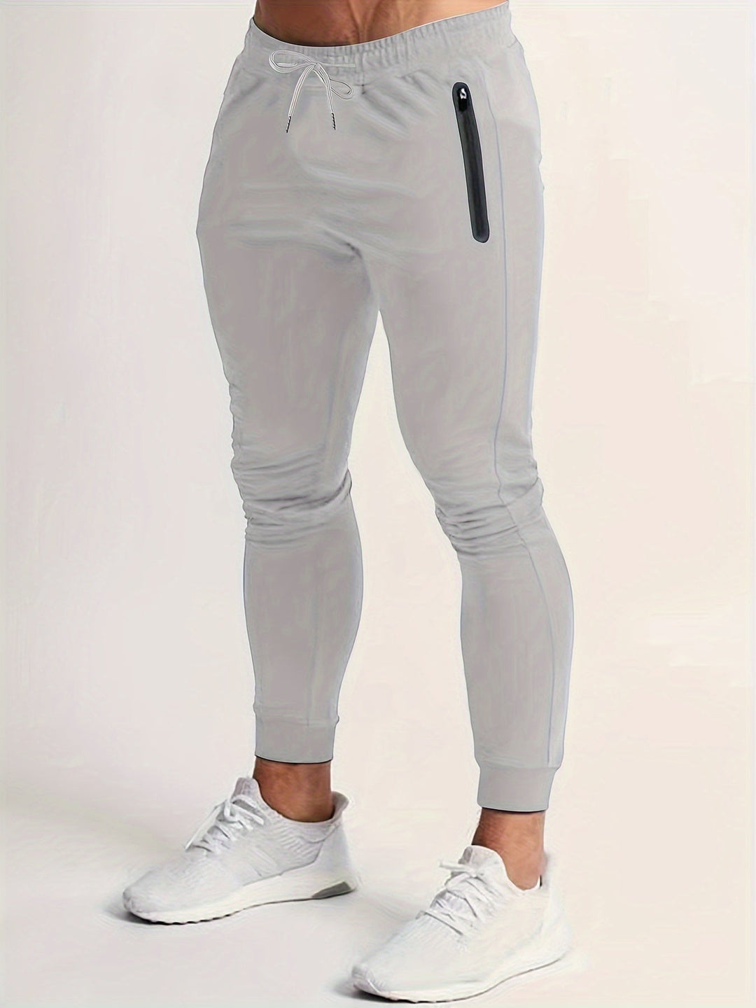 Levoire | Pantalons De Jogging Unis Pour Hommes Avec Cordon Gris clair