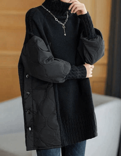 Levoire | Pull À Col Roulé Long À Manches Longues Chaud Et Ample Noir