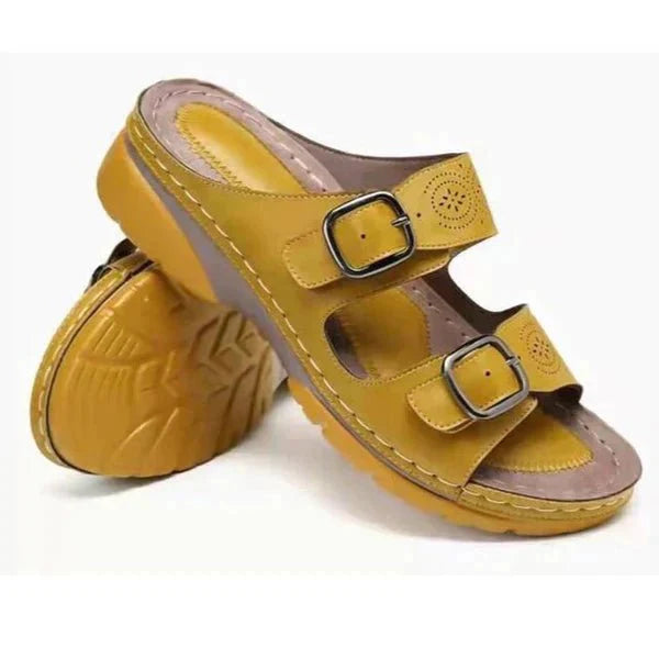 Levoire | Sandales Femmes Avec Motif Jaune