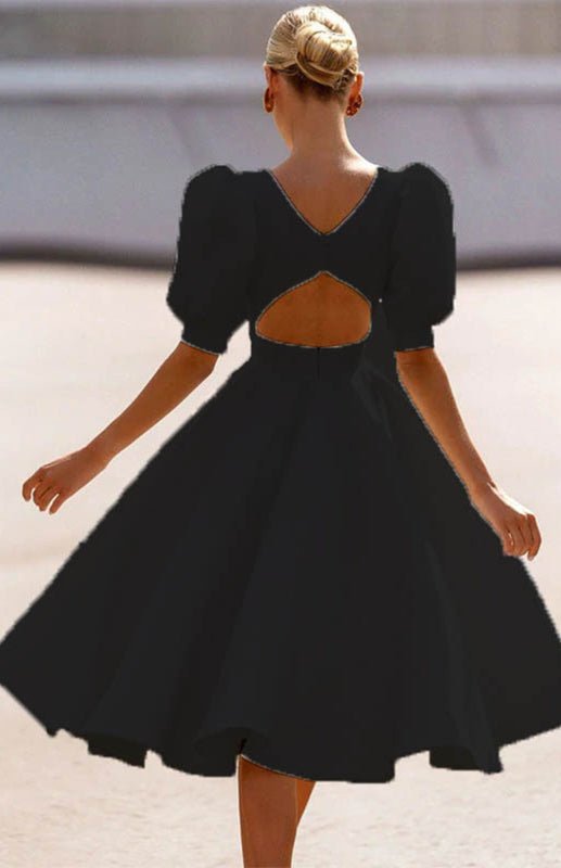 Levoire | Mode Couleur Unie Slim Fit Sexy Grande Robe Évasée