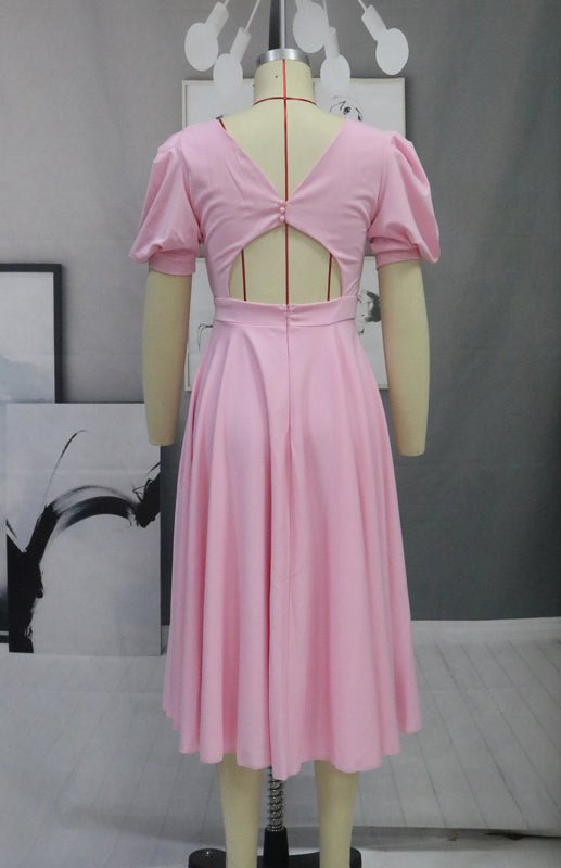Levoire | Mode Couleur Unie Slim Fit Sexy Grande Robe Évasée