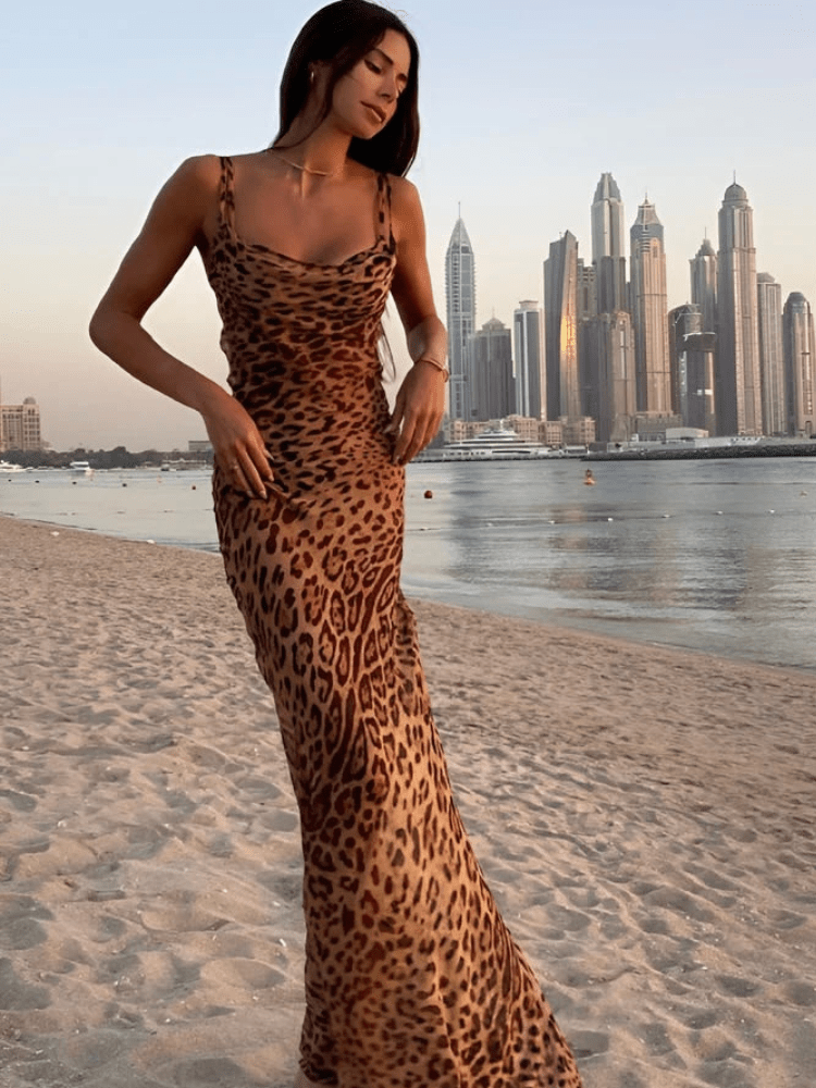 Levoire | Robe de soirée imprimé léopard pour femmes
