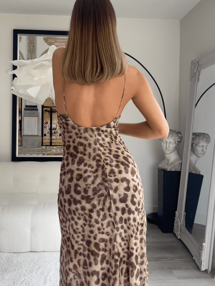 Levoire | Robe de soirée imprimé léopard pour femmes