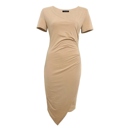 Levoire | Robe À Col Rond Style Intemporel Pour Chaque Occasion Beige
