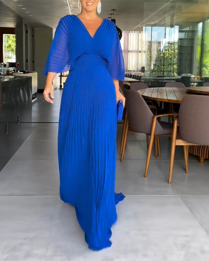 Levoire | Robe De Soirée Maxi Décolleté En V Bleu foncé