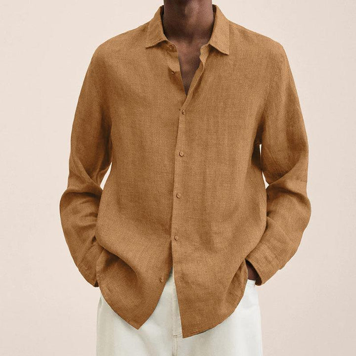 Levoire | Chemise En Lin Coupe Detendue Hommes Gingembre
