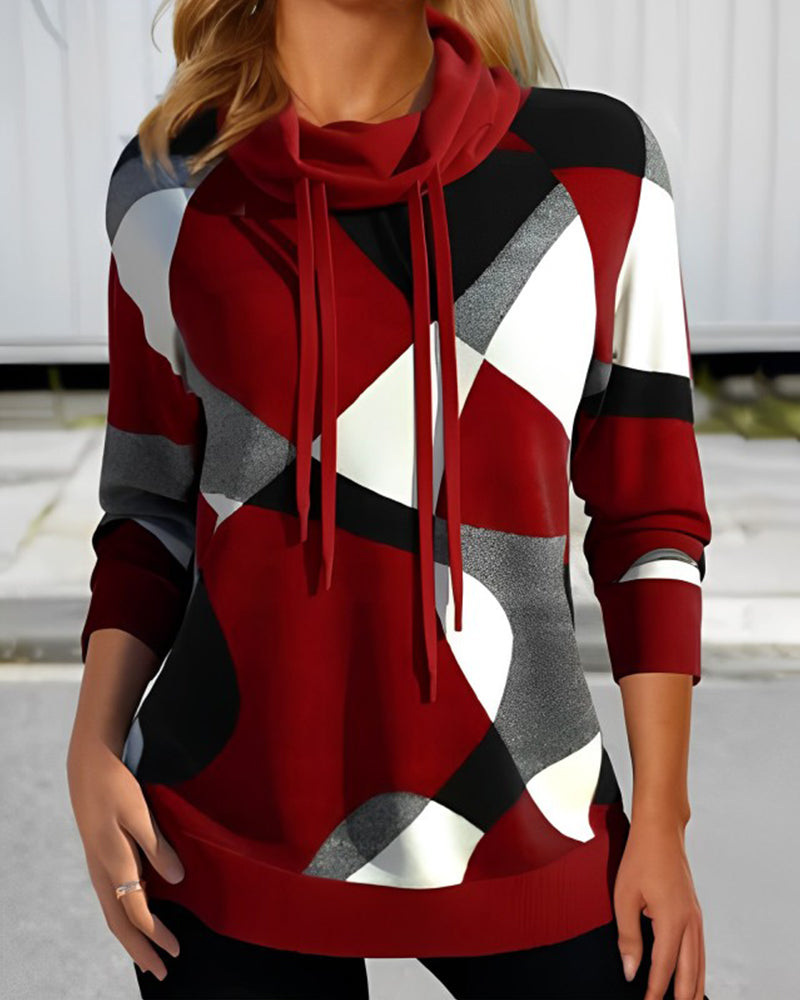 Levoire | Sweat À Capuche Géométrique En Couleurs Contrastées ROT