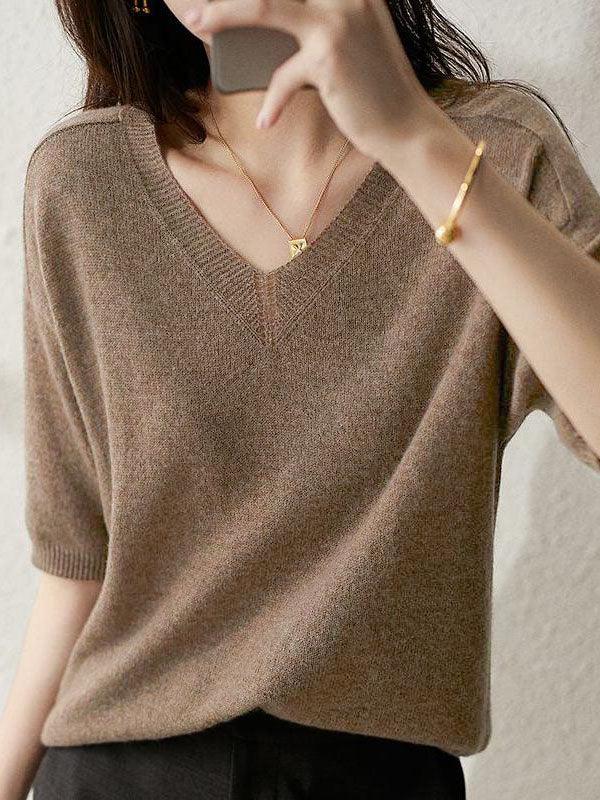 Levoire | Pull En Maille Avec Sensation Cachemire Et Décolleté En V