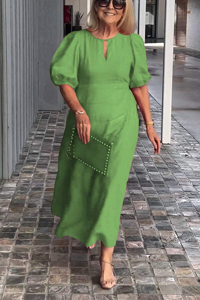 Levoire | Robe confortable en lin épais Vert