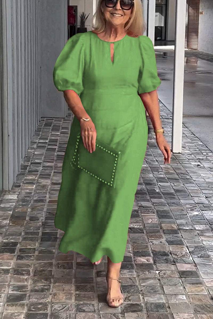 Levoire | Robe confortable en lin épais Vert