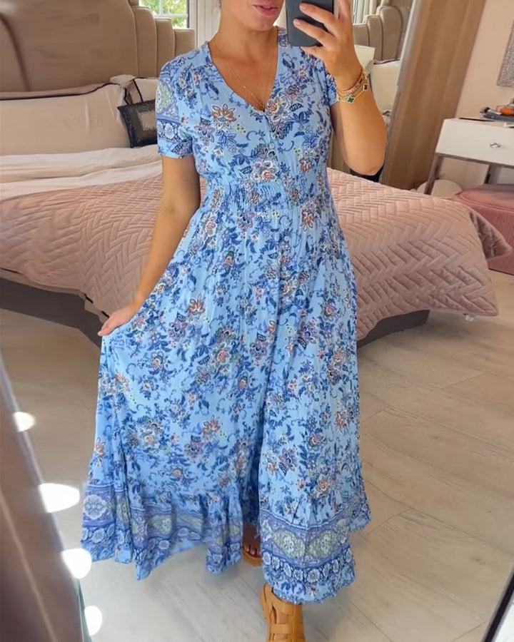 Levoire | Rento Boho-fleur-dress Bleu