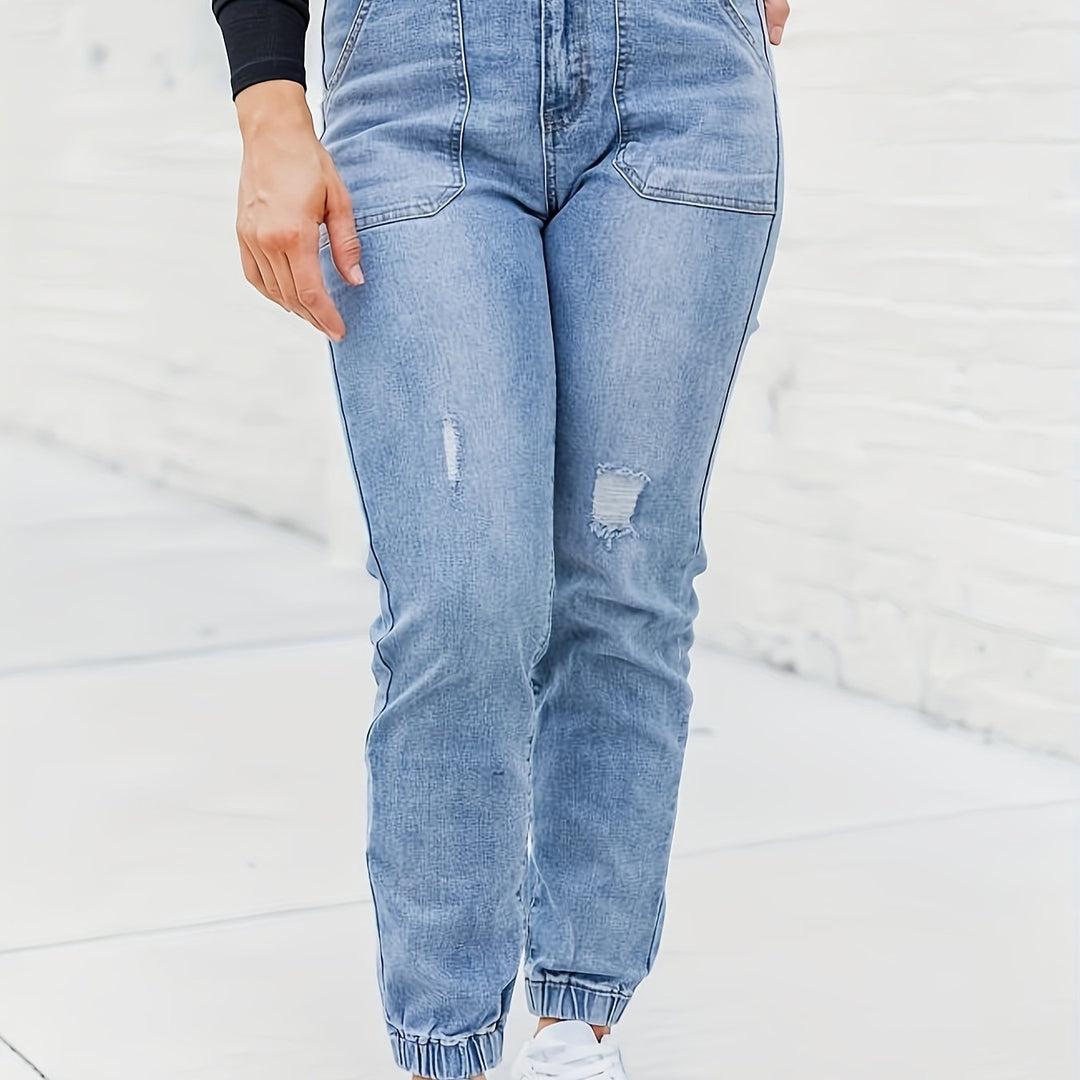 Levoire | Rennot Femmes Jean Bleu Lavé Avec Grands Poches Latérales