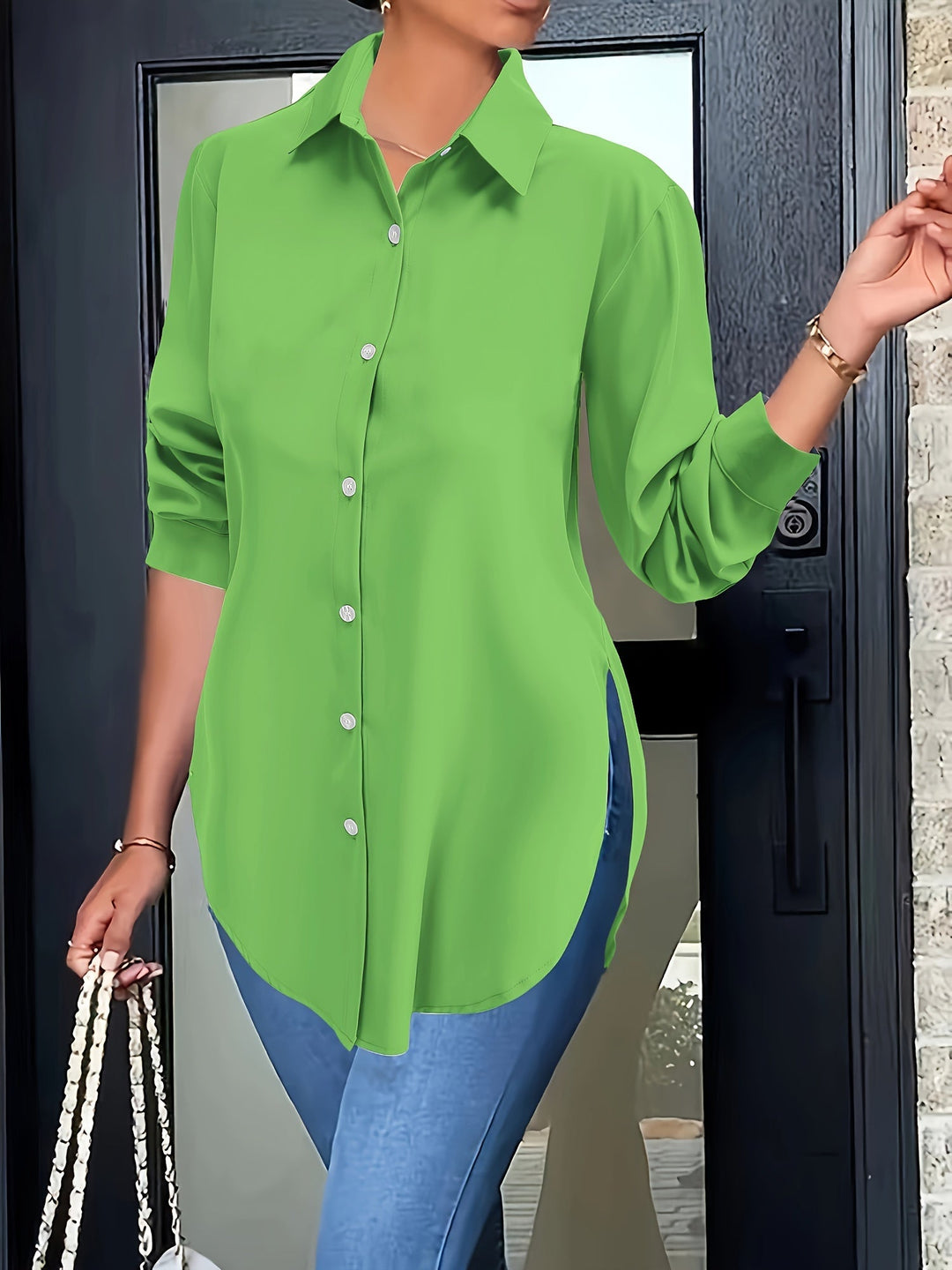 Levoire | Blouse Élégante Avec Fermeture À Boutons Et Manches Longues légumes