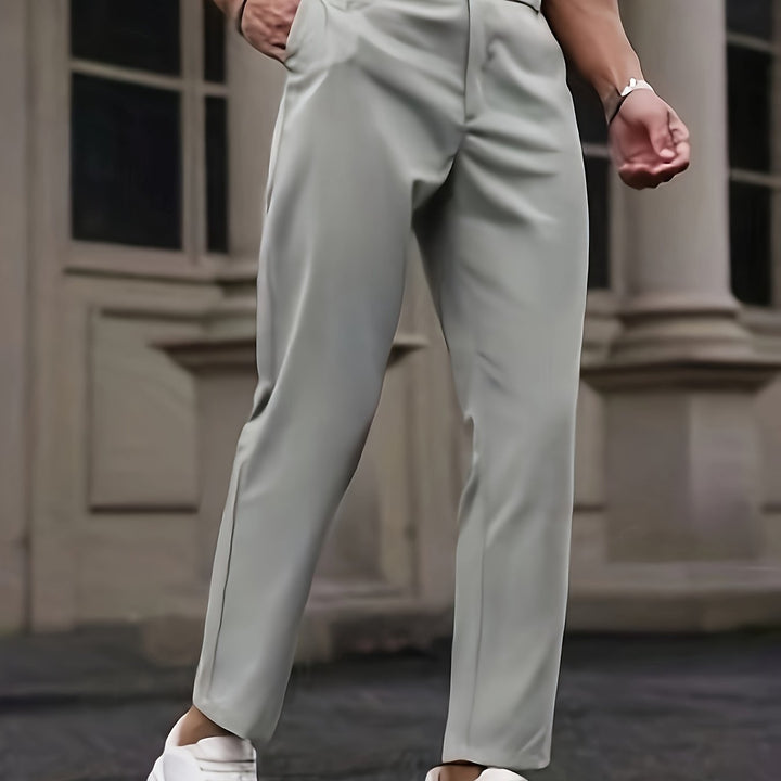 Levoire | Pantalons Pour Hommes En Polyester Uni Avec Fermeture Éclair