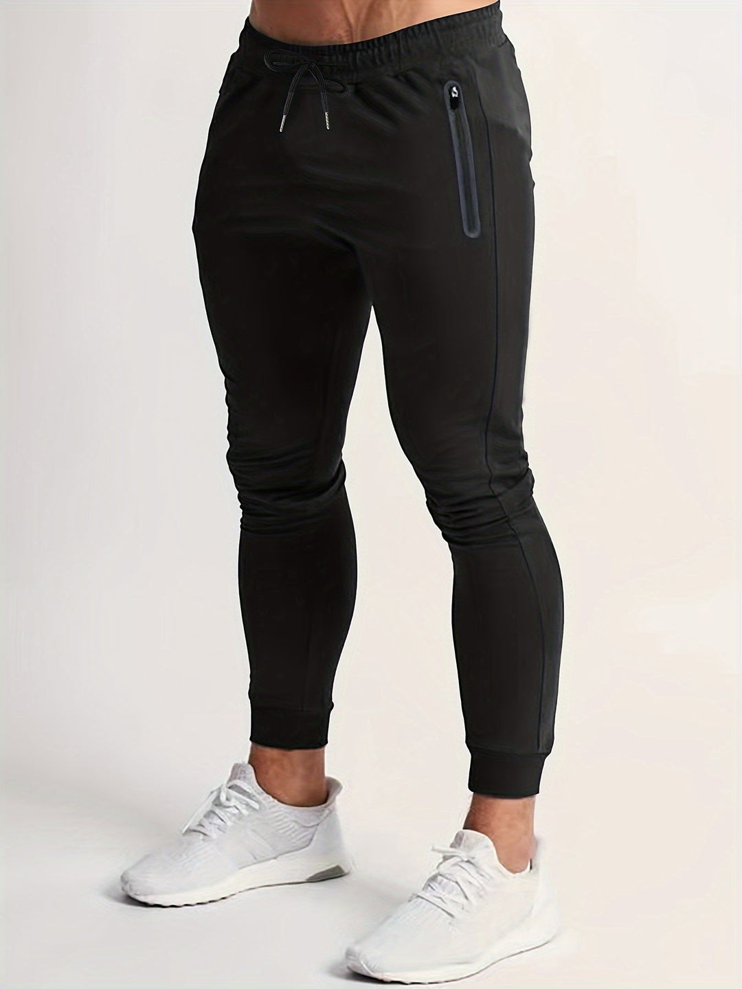 Levoire | Pantalons De Jogging Unis Pour Hommes Avec Cordon Noir