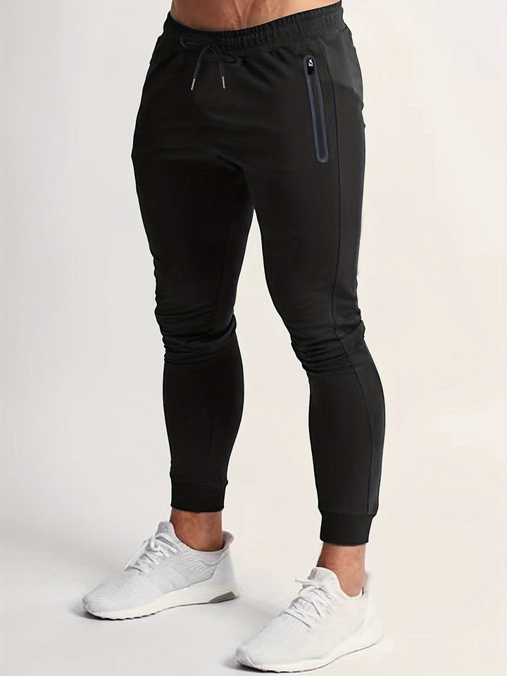 Levoire | Pantalons De Jogging Unis Pour Hommes Avec Cordon Noir