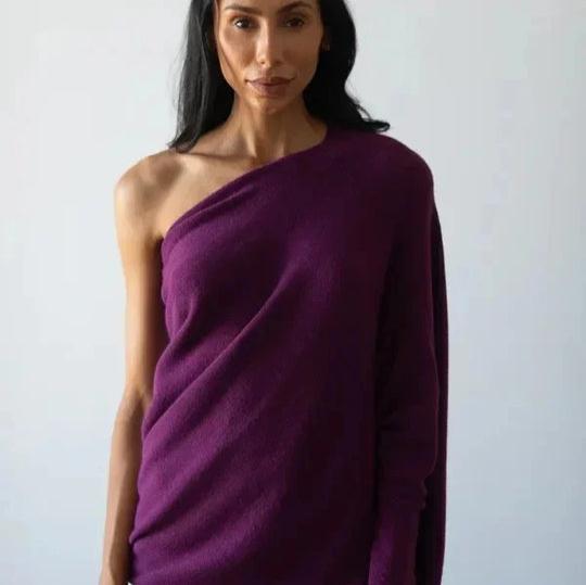 Levoire | Manches Longues Col Rond Surdimensionné Pull En Relief Tricoté Lilas Une taille Poitrine tous