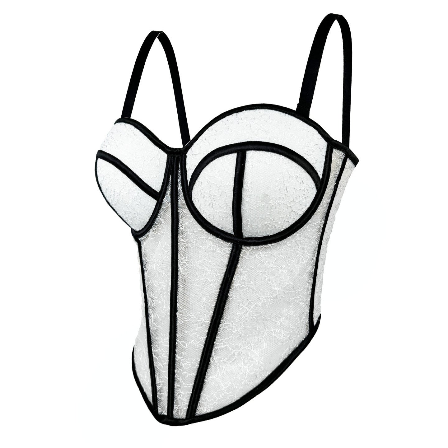 Levoire | Corset en filet transparent avec des détails en dentelle