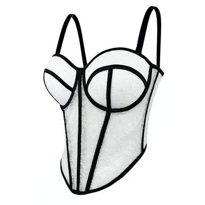 Levoire | Corset en filet transparent avec des détails en dentelle