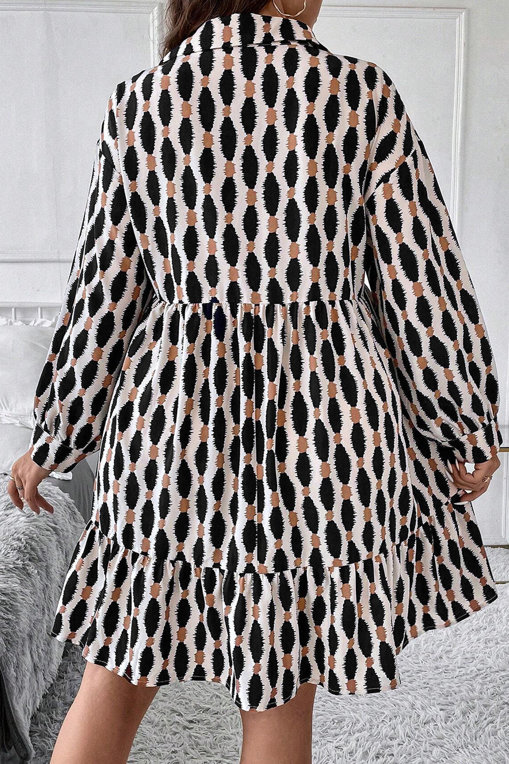 Levoire | Robe Mini Avec Décolleté En V Rayé Et Impression Géométrique Pour Femmes
