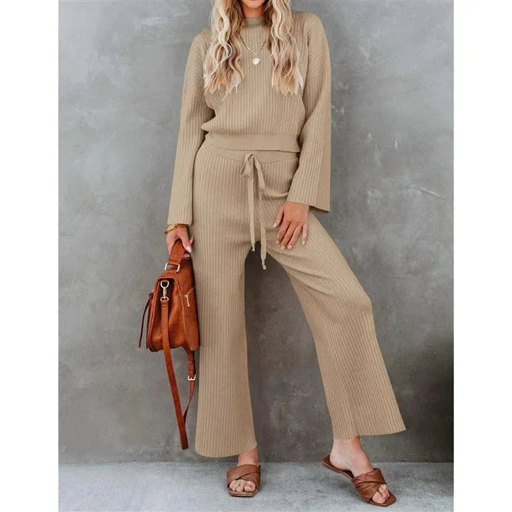Levoire | Chemise à manches longues et pantalons décontractés amples Khaki
