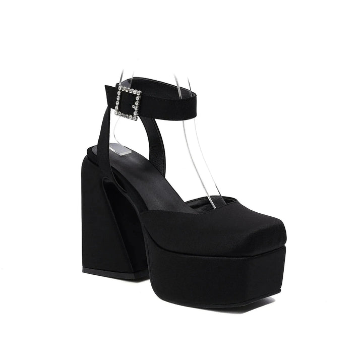 Levoire | Sandales pour femmes à talon épais et à boucle basse Noir