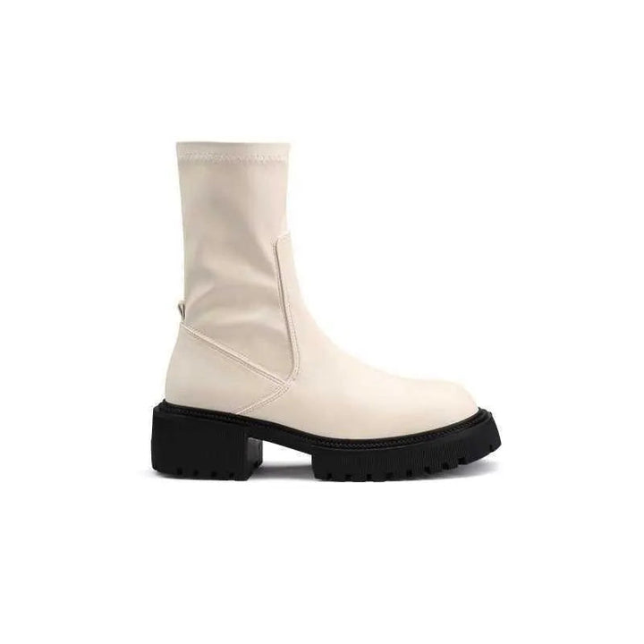 Levoire | Bottes pour femmes à semelle épaisse et talon Beige