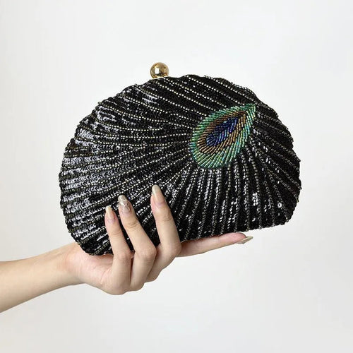 Levoire | Sac à bandoulière vintage orné de perles avec chaîne pour femmes