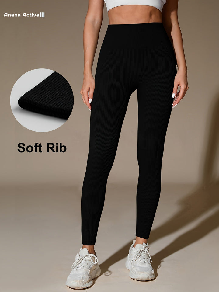 Levoire | Jambe Sans Couture Leggings De Sport Taille Haute Avec Contrôle Abdominal Réglable Noir