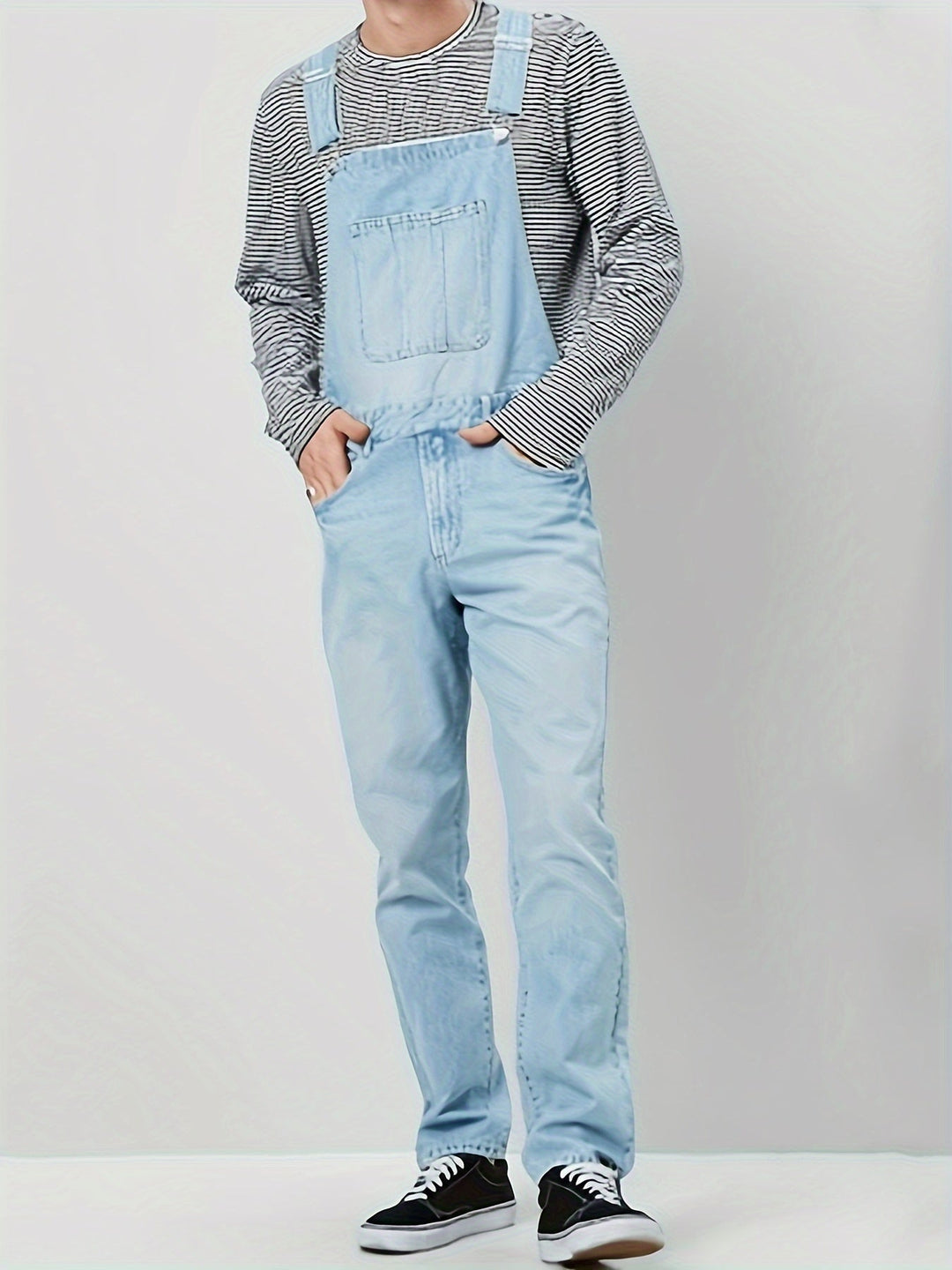Levoire | Salopette En Denim Hip Hop Avec Poches Bleu