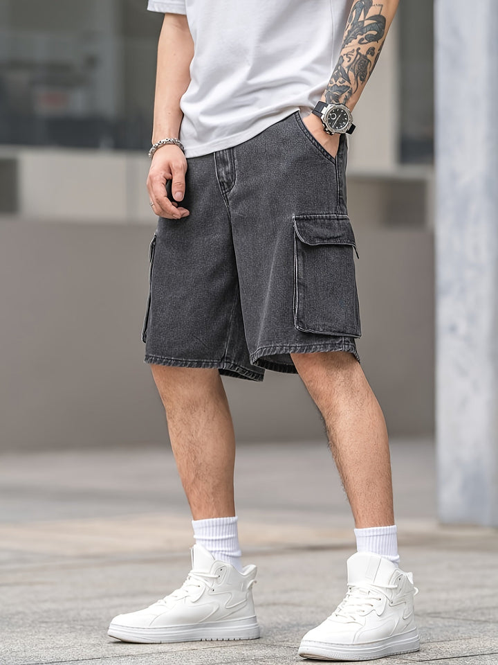 Levoire | Shorts En Denim À Poches Longueur Genou