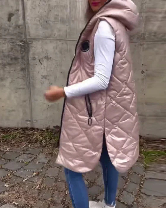 Levoire | Sans Manches - Veste Matelassée Décontractée Avec Capuche Et Fermeture Éclair