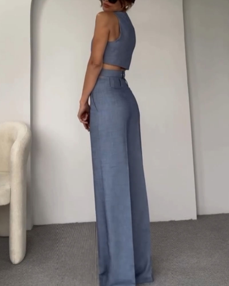 Levoire | Haut Court En Lin Et Pantalon Long