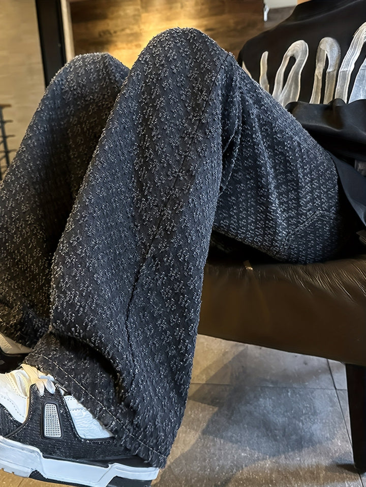 Levoire | Jeans En Denim Géométriques Décontractés Pour Hommes