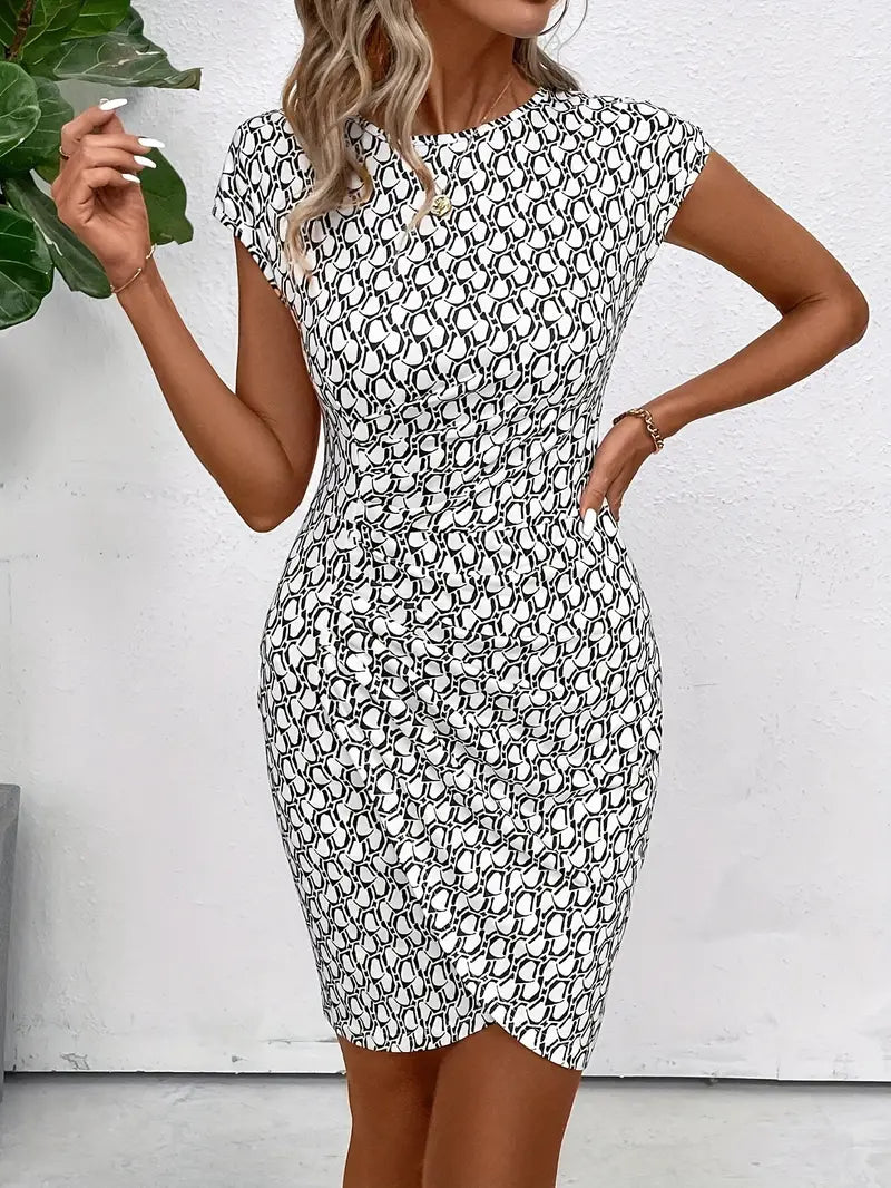 Levoire | Robe Élégante À Encolure Ronde Et Imprimé Intégral