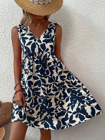 Levoire | Femme Robe débardeur à col en V - Bleu