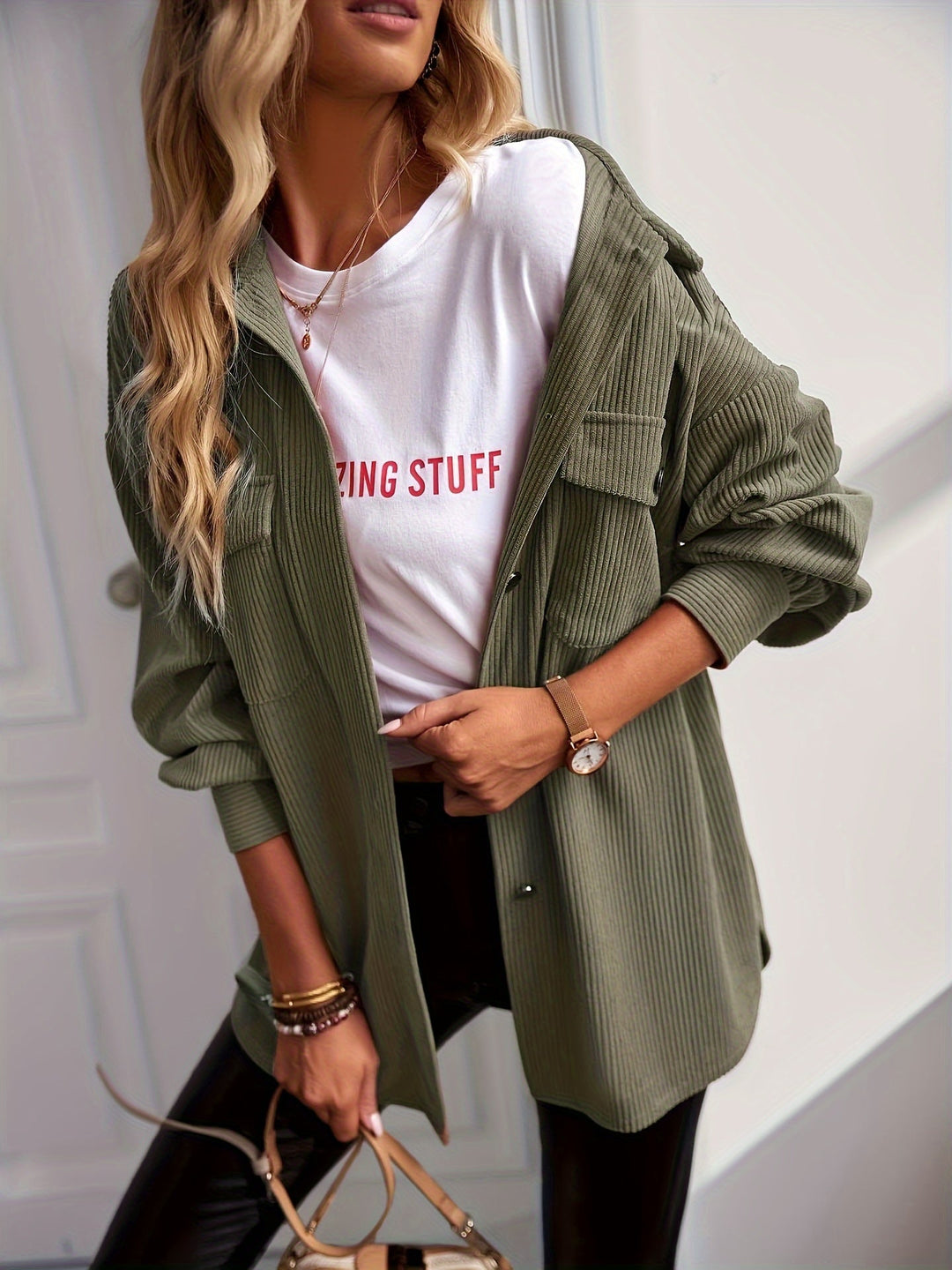 Levoire | Veste Avec Boutons Et Poches Pour Femmes Vert