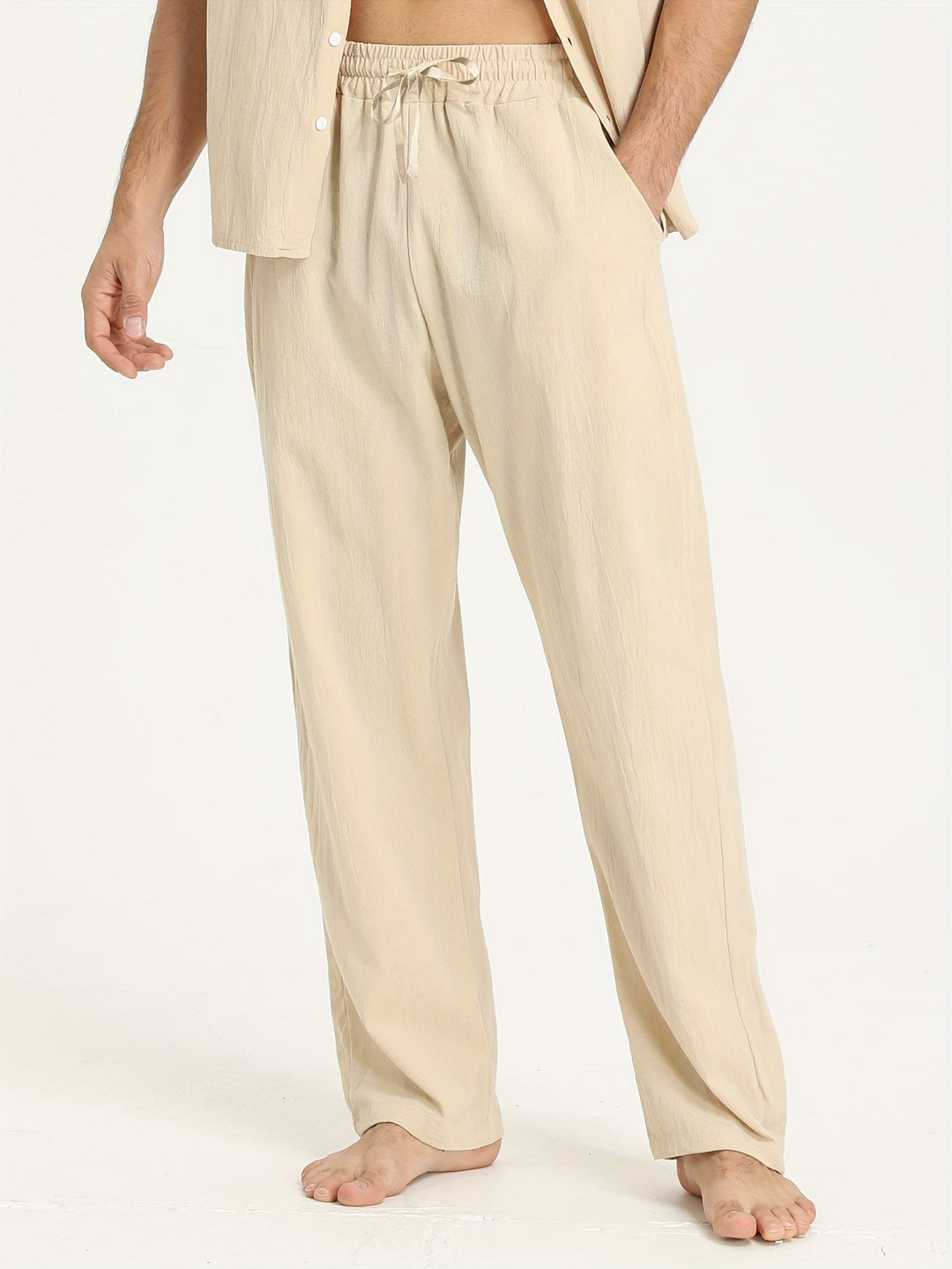 Levoire | Pantalons En Coton Pour Hommes Avec Cordon Et Poches